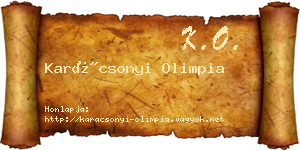 Karácsonyi Olimpia névjegykártya